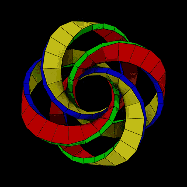 a colorful optical illusion that looks like a knot