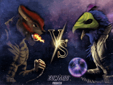 a poster for edward producer shows two monsters fighting