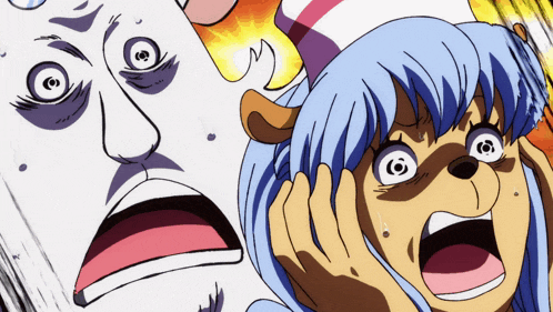 a cartoon of a man and a woman with their mouths wide open