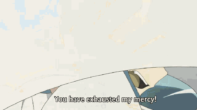 a cartoon of a girl saying you have exhausted my mercy