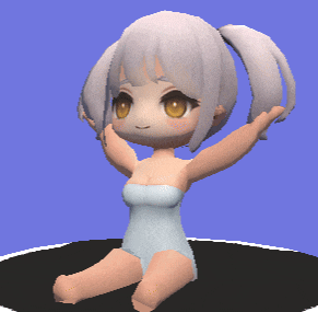 a 3d model of a girl with a ponytail