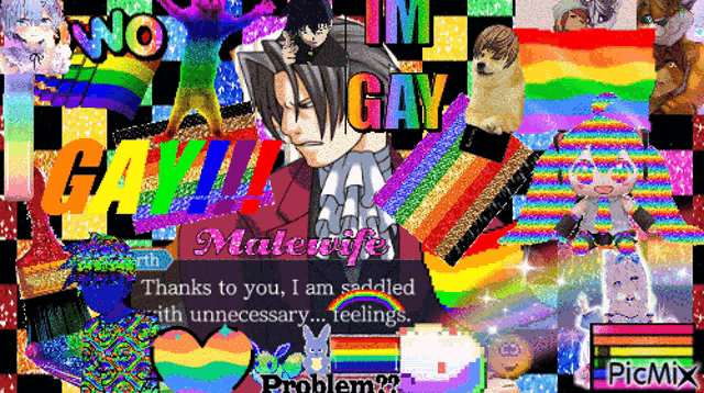 a collage of images with the words " im gay " in the middle