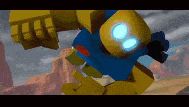a cartoon drawing of a robot with two eyes