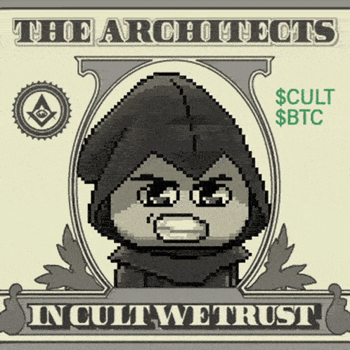 a dollar bill with a cartoon character and the words incult we trust