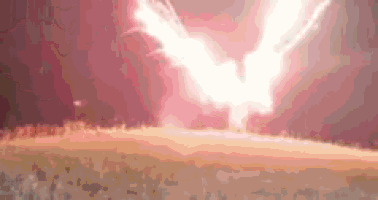 a fireworks display is going off in the night sky