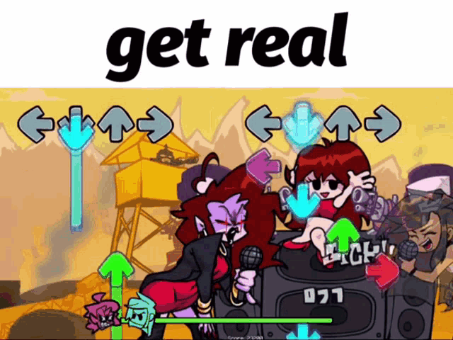 a picture of a video game with the words get real