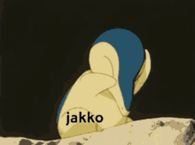 a cartoon of a penguin with the word jakko on it