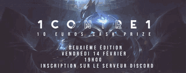 a poster that says 1 contre 1 in white letters