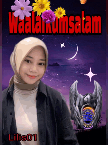 a woman in a hijab is on a poster that says waalakumsalamat