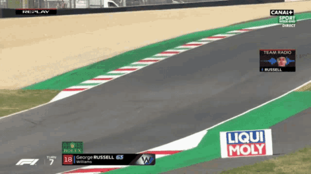 a race track with a liqui moly advertisement on the side