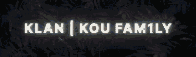 a sign that says oklan kou family in yellow letters