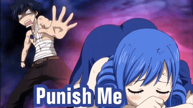 a picture of a girl with the words punish me on the bottom