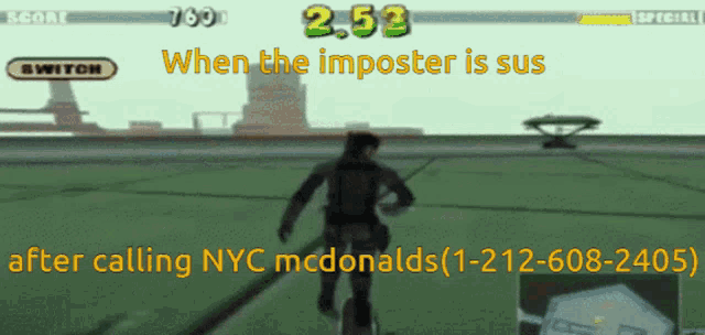 a video game that says when the imposter is sus on it