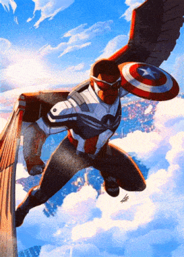 a man in a superhero costume is flying through the air