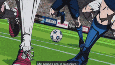 a soccer player with the number 10 on his shorts is kicking a ball