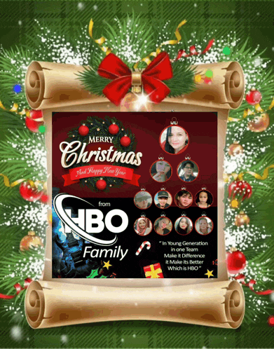 a merry christmas and happy new year greeting card from the hbo family