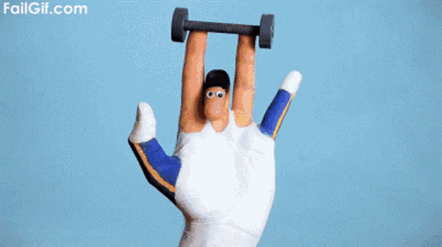a hand painted to look like a man lifting a barbell
