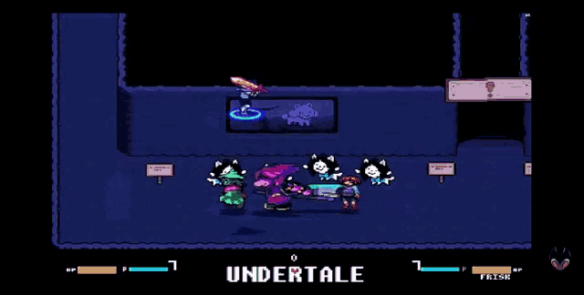 a video game called undertale is being played on a computer