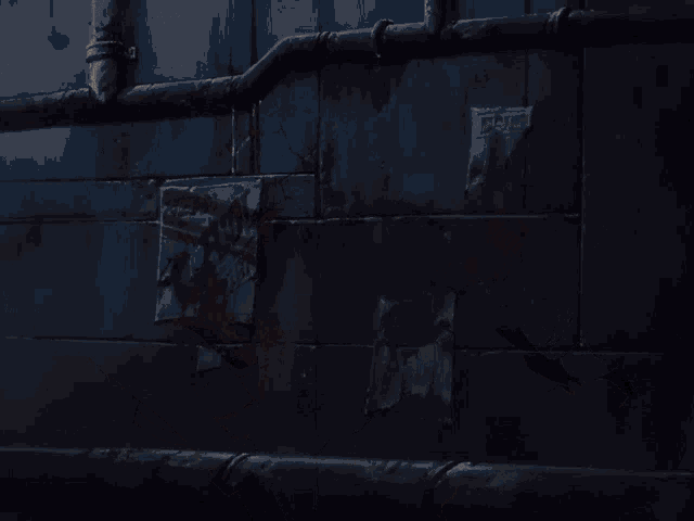 a cartoon character kicking another character with a notice on the wall behind her