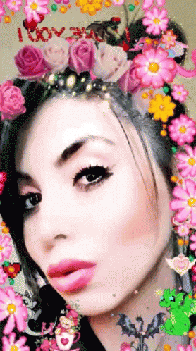 Marinamj Selfie GIF - Marinamj Selfie Flowers GIFs