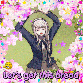 a picture of a girl with the words let 's get this bread on the bottom