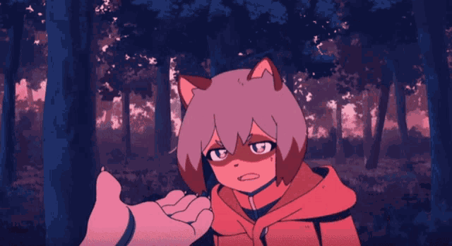 a cartoon drawing of a cat holding something