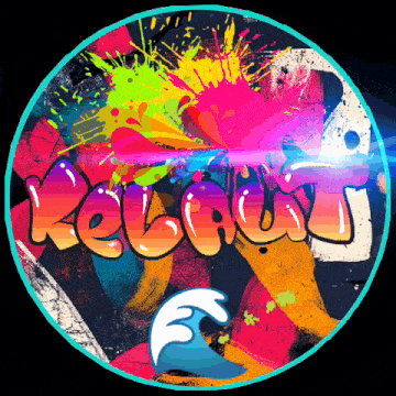a colorful circle with the word kelabu written in graffiti