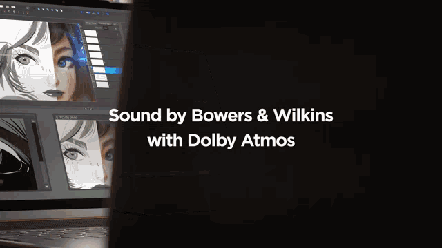 a computer screen with the words sound by bowers & wilkins with dolby atmos on it