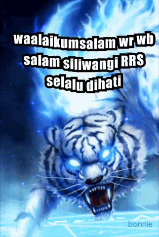 a picture of a tiger with the words waalaikumsalam wr wi salam siliwangi rrs selalu dihati on it