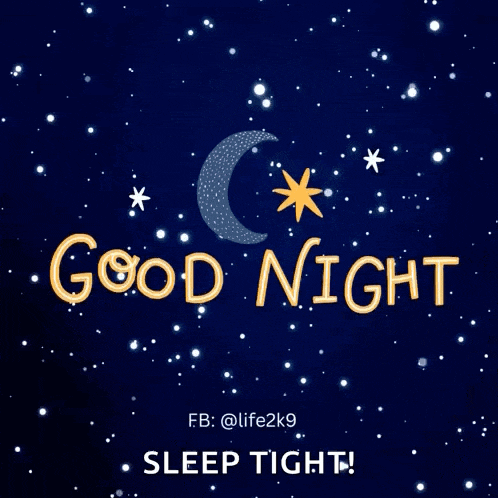 a poster that says good night sleep tight with a crescent moon and a star