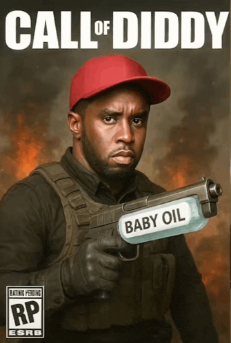 a poster for call of diddy shows a man holding a gun