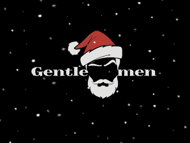 a gentle men logo with a santa hat and beard