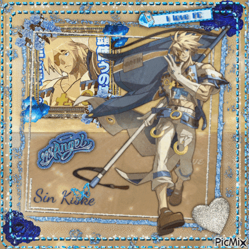 a picture of a man with sin kiske written on the bottom