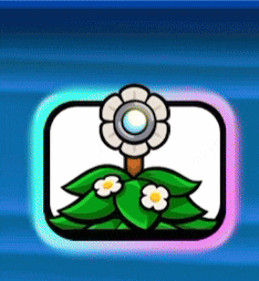 a cartoon drawing of a flower surrounded by leaves