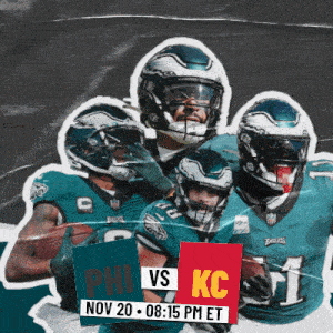a poster for a football game between the phillies and the kc eagles