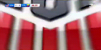 a soccer game between the usa and colombia is underway