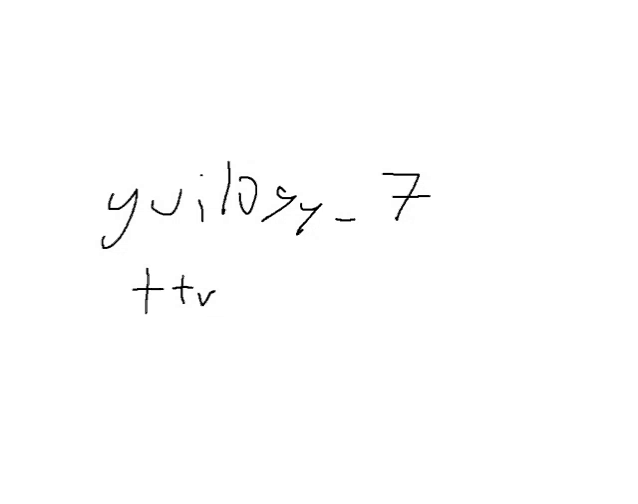 the number 7 is written in black on a white surface