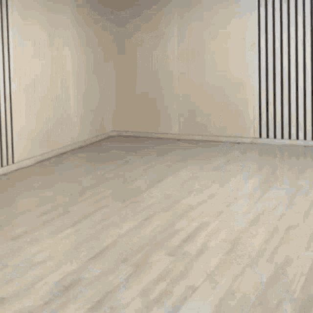 a man is standing in an empty room taking a picture of himself with his phone .