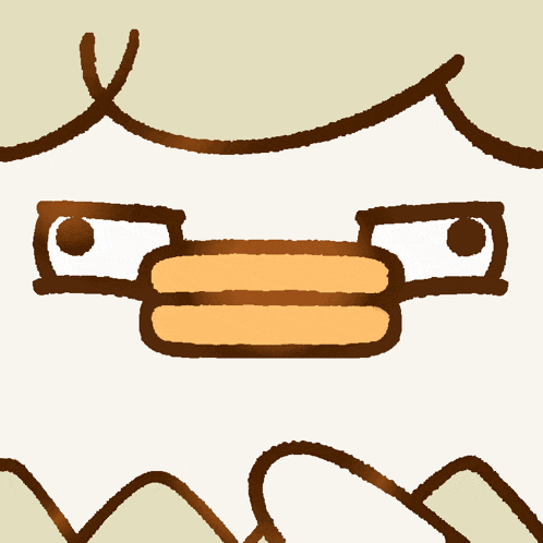 a cartoon drawing of a duck with glasses and a huge beak