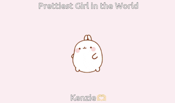 a cartoon bunny giving a thumbs up with the words prettiest girl in the world written below it
