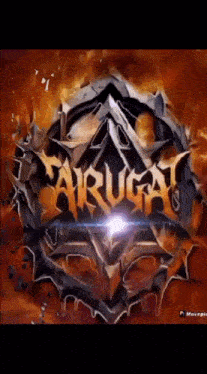 a logo for a video game called aruga is shown