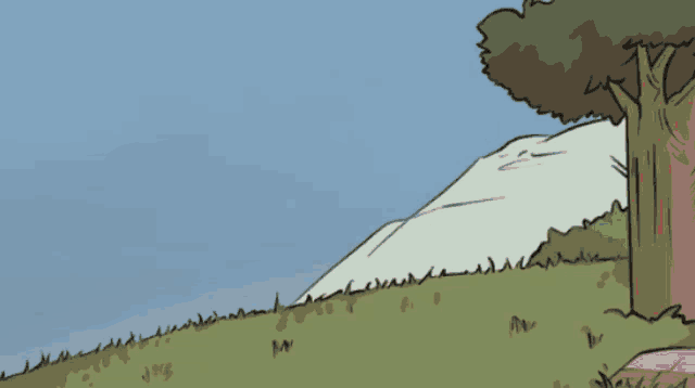 a cartoon drawing of a ball flying through the air