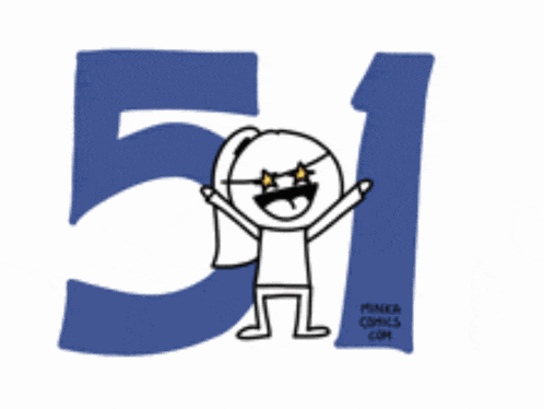 a drawing of a person with the number 51 behind him