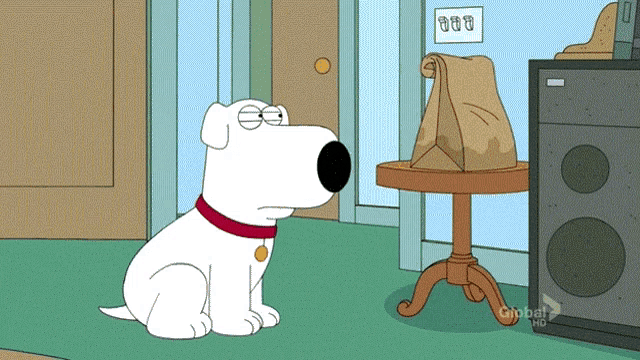 a cartoon dog is sitting in front of a sign that says ' 000 ' on it