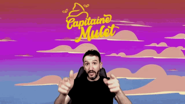a cartoon of a man with the words capitaine mullet
