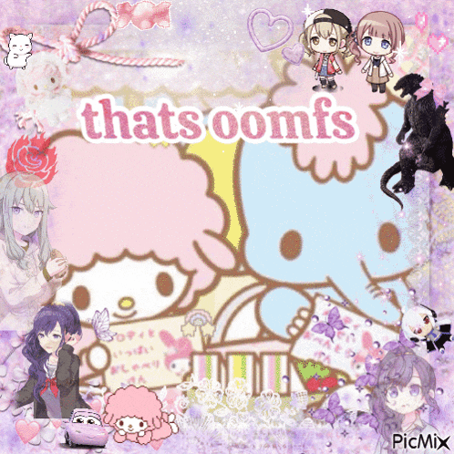 a collage of cartoon characters and the words thats oomfs