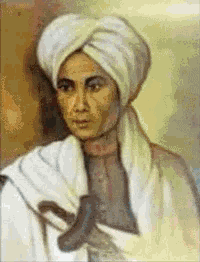 a painting of a man wearing a white turban