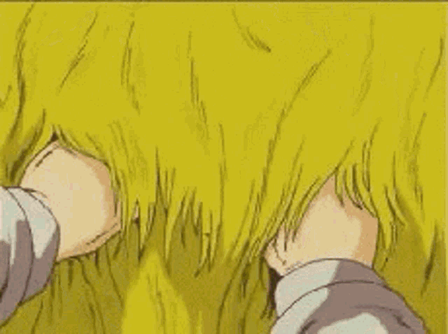 a cartoon of a person peeking out of a hole in a yellow curtain .