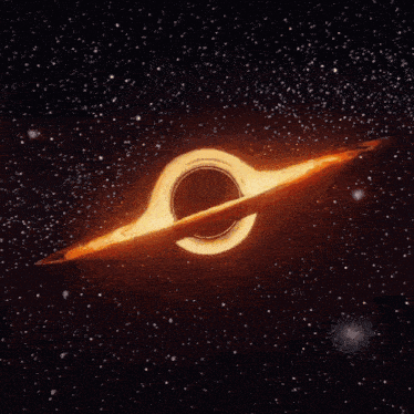 an artist 's impression of a black hole in the middle of a galaxy
