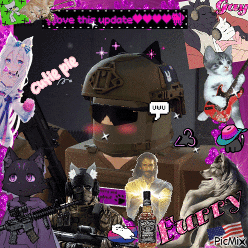 a collage of images including a soldier and a bottle of jack daniels